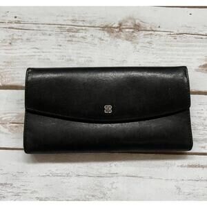Bosca Vintage Black Leather Long Wallet